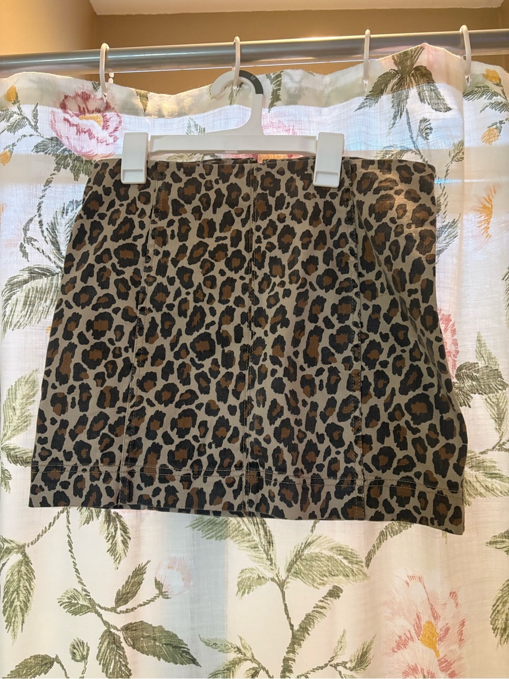 Leopard Print Mini Skirt - Brown